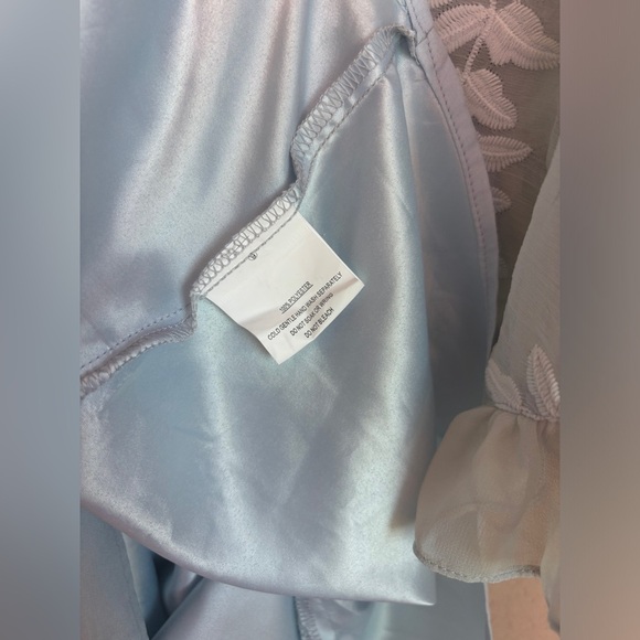 NWT Selfie Leslie Caspar Leafy Baby Blue Eyelet Embroidered Chiffon Dress M
. - Picture 8 of 12